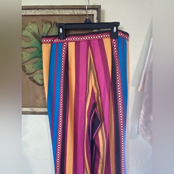 Women’s 70’s NWT Jealous Tomato Striped Wide Leg Multi Colored Pants - Picture 6 of 17